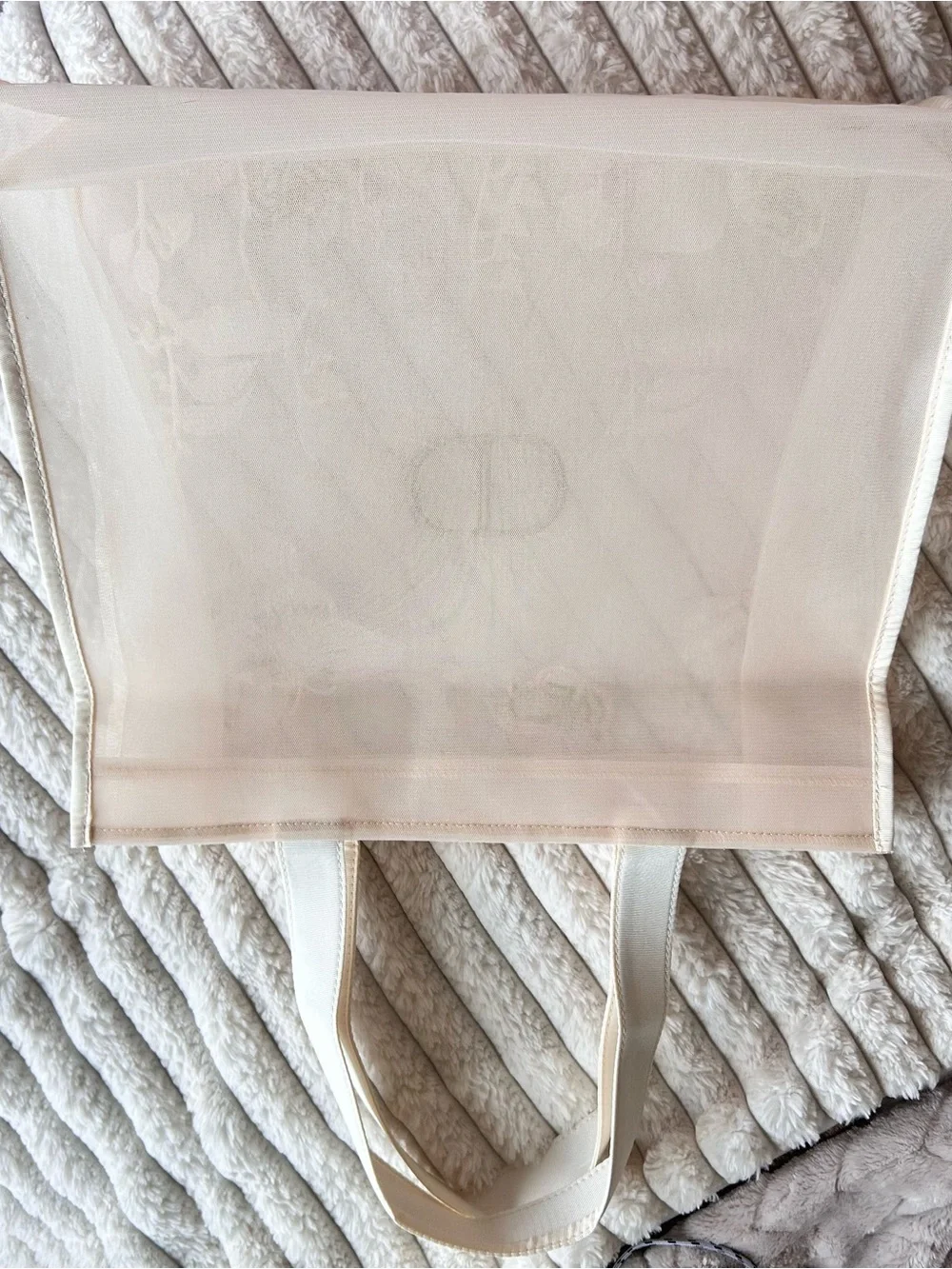 Dior Cream Floral Embroidered Tote Bag - Picture 5 of 6
